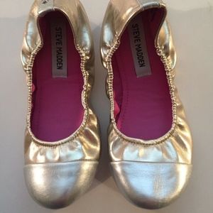 Silver / Gold Ballerina Flat Crystal Girls Sz 4